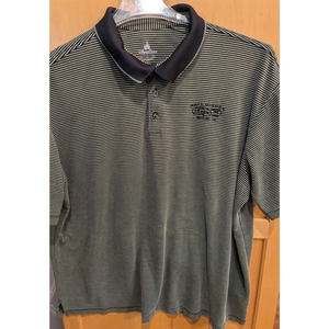 Golf‎ Disney Parks authentic Mens XL green Striped Disney world 74' Polo Shirt